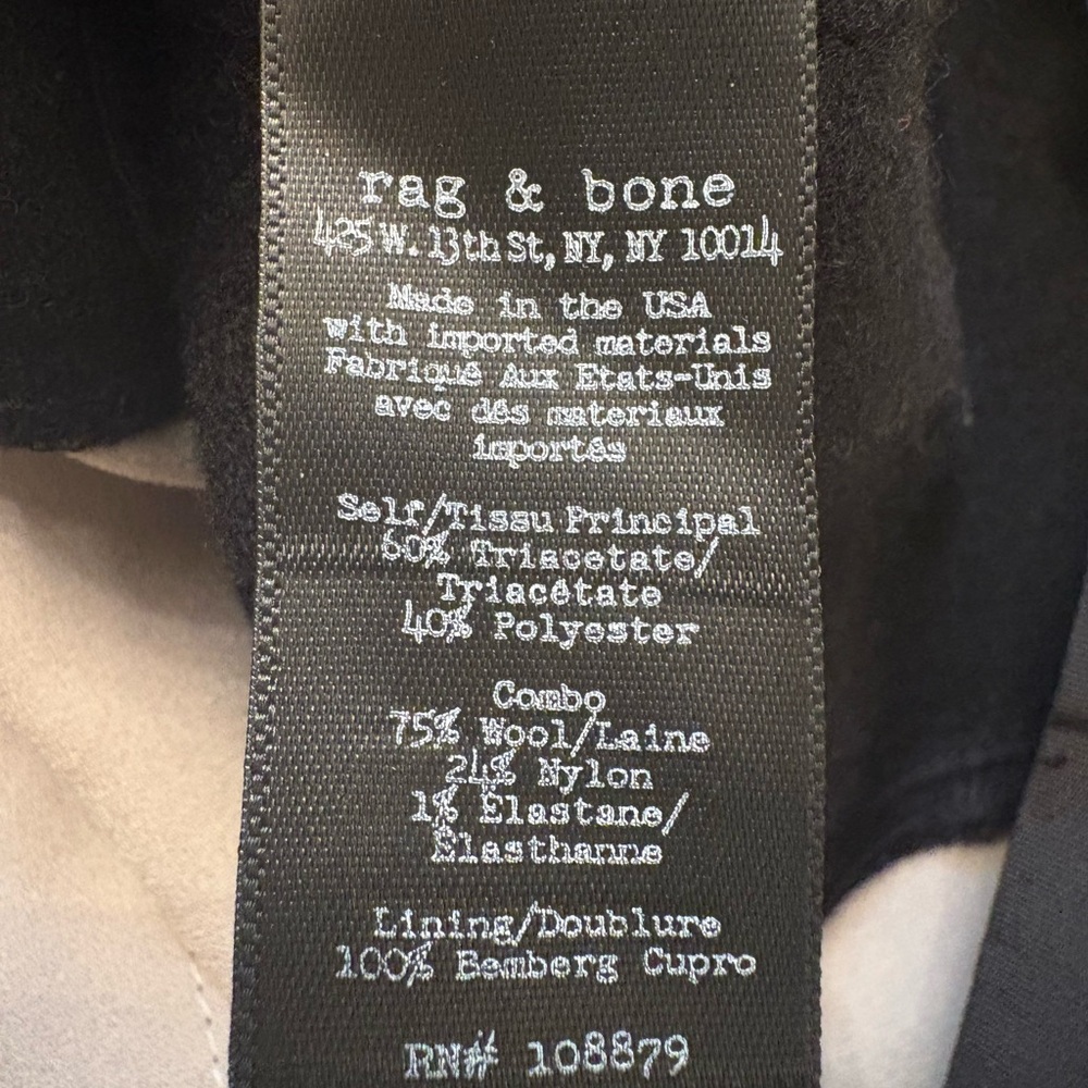 NWOT Rag & Bone Prospect Zip Up Front Satin Wool Paneled Sheath Dress Women’s 4 - Picture 11 of 12